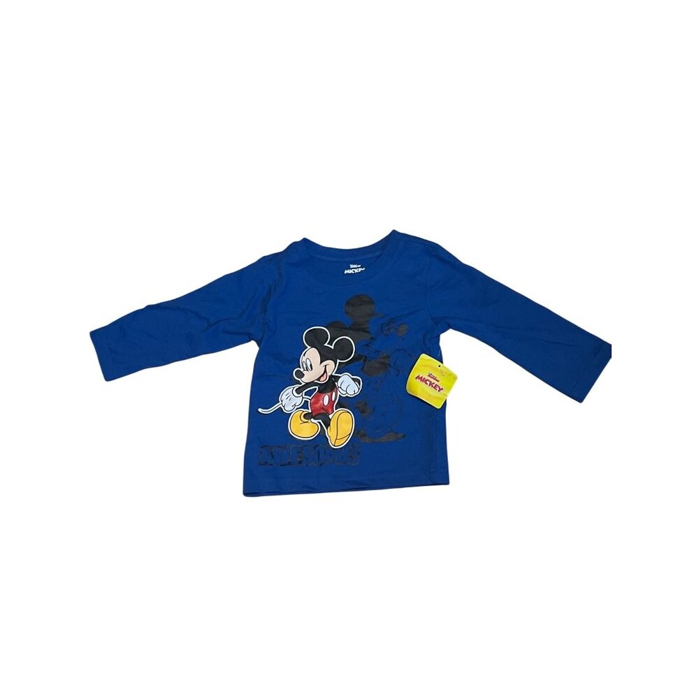 Disney Junior Mickey 24M T-Shirt Blue Long Sleeve Toddler Tee Made In India